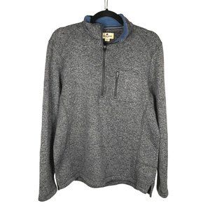 Woolrich Fleece 1/4 Zip Pullover Sweater Jacket Mens Sz M Gray Angler w/ Pocket